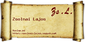 Zsolnai Lajos névjegykártya